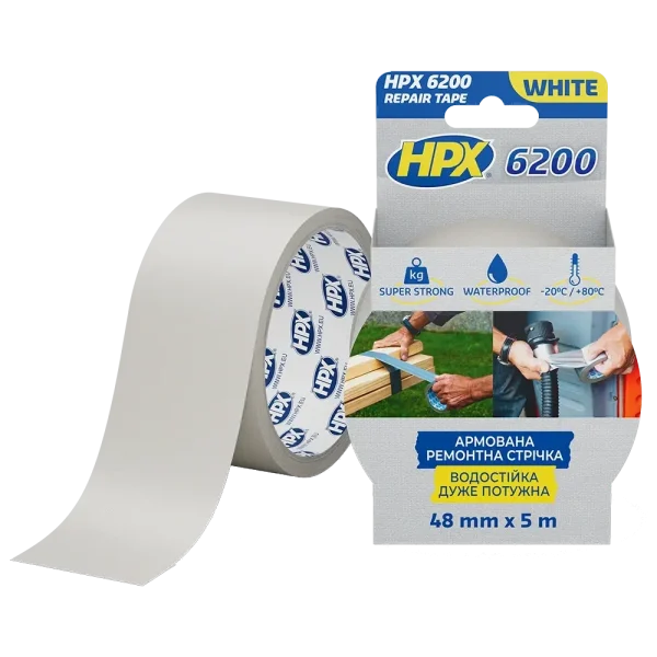 Стрічка армована одностороння HPX CW5005 6200 48мм х 5м