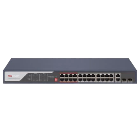 Комутатор 24 порти некерований Hikvision DS-3E0326P-E(C) PoE