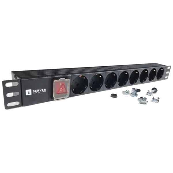 Подовжувач на 8 розеток EServer 220В 19" 1U