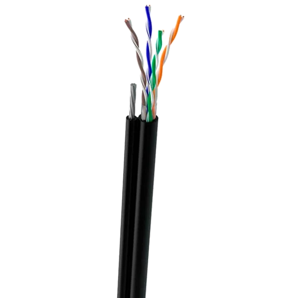 Кабель вуличний з тросом 7*0,5мм cat 5e OK-Net UTP 4*2*0,49+ КППт-ВПбухта 305 м