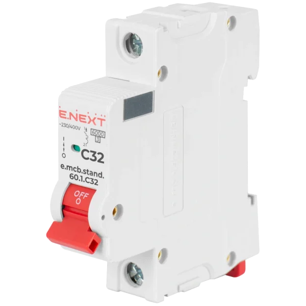 Модульний автоматичний вимикач Enext e.mcb.stand.60.1.C32, 1р, 32А, C, 6кА