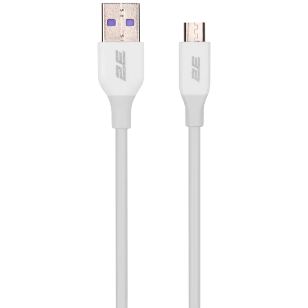 Кабель 2E USB-A-MICROUSB, GLOW, 1M, WHITE (2E-CCAM-WH)