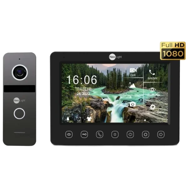 Комплект відеодомофону Neolight NeoKIT FHD Pro B/GRAPHITE (KAPPA + HD + SOLO FHD)