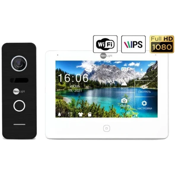 Комплект відеодомофона NeoLight NeoKIT HD Pro WF Black