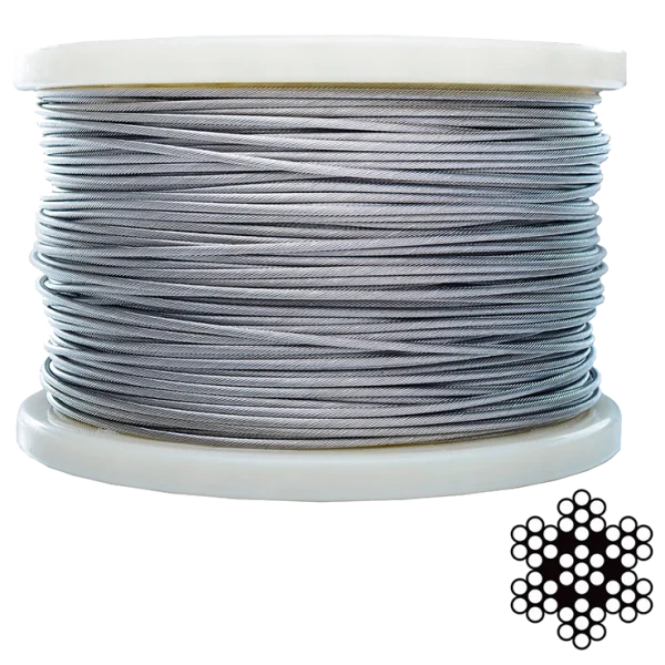 Трос нержавіючий APRO 3 мм DIN 3055 (6х7+1х7) А2 200 м