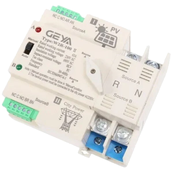 Перемикач W2R-100 AC230V 2 I-II 100А 2п АВР