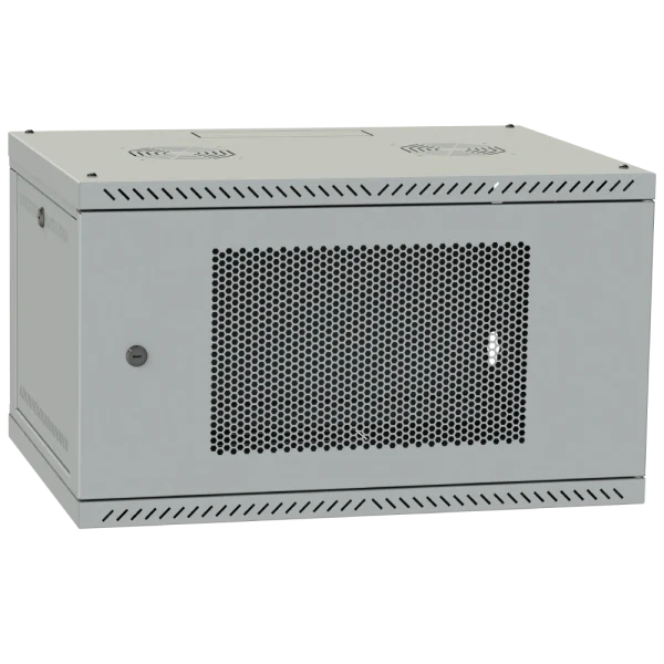 Шафа телекомунікаційна IPCOM 4U 600x350 дверь перфорация (серая)