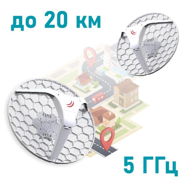 Зовнішній бездротовий міст 5 ГГц MikroTik LHG HP5 (RBLHG-5HPnD)