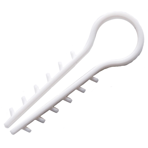 Дюбель-ялинка 10 мм під круглий кабель білий (пач. 100 шт.) APRO