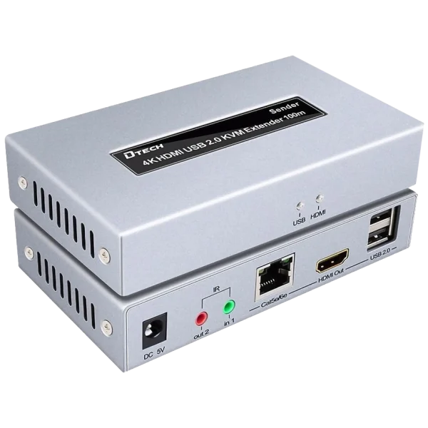 Модуль подовжувач Dtech DT-7051 4K HDMI і USB 2.0 KVM 100м