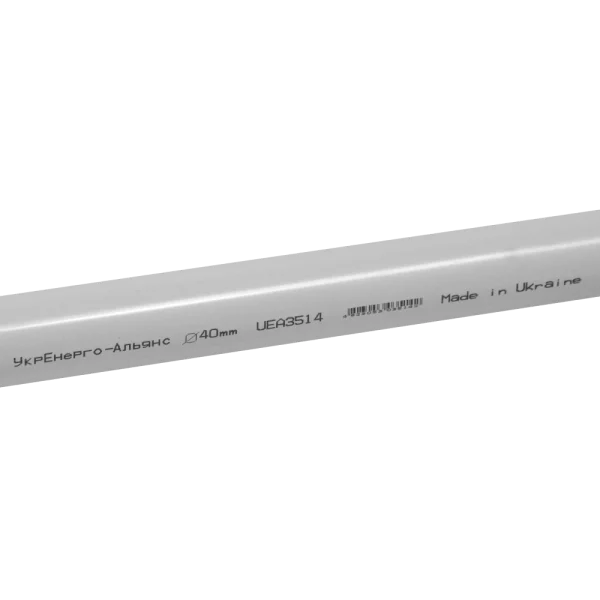 Труба жорстка гладка з розтрубом UEA ПВХ 40мм 3м