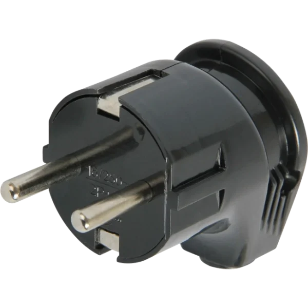 Вилка NA-UEA евро с з/к 16А черная угловая