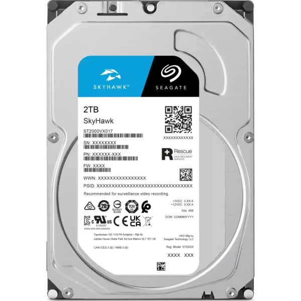 Жорсткий диск внутрішній Seagate SkyHawk ST2000VX017 2Тб