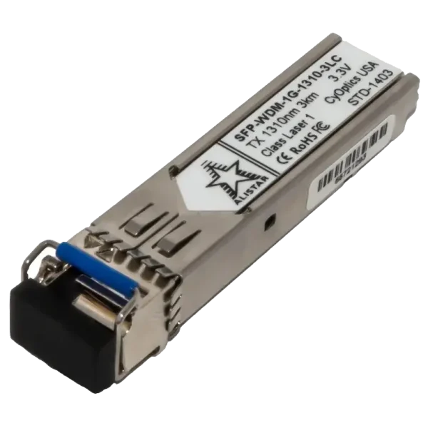 Модуль ALISTAR SFP-1G-BX-U-L03 SFP 1G 1SM WDM LC 3KM TX1310/RX1550nm DDM