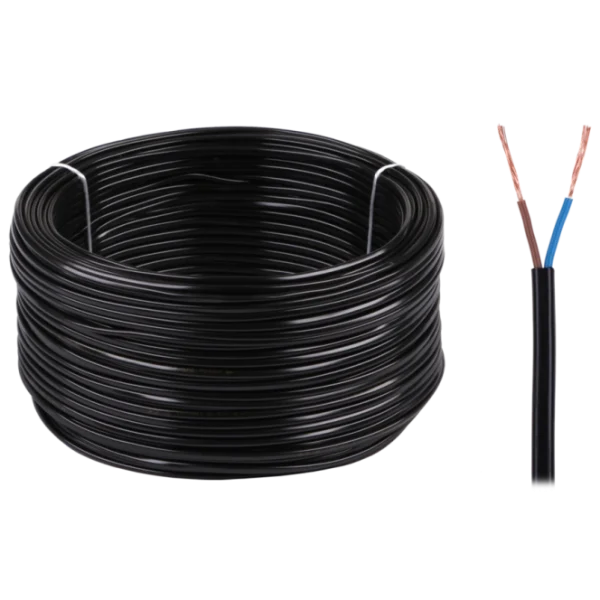Провід ШВВП чорний (бухта 100 м.) Каблекс 2х1