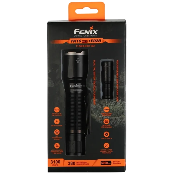 Ліхтарі ручні комплект Fenix TK16 V2.0 + E02R