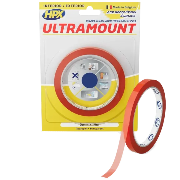 Стрічка двохстороння HPX UM0910 ULTRA MOUNT 9мм х 10м