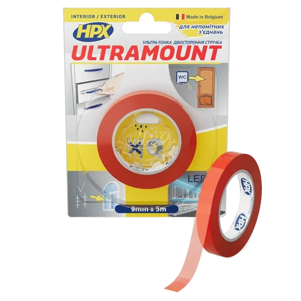 Стрічка двохстороння HPX UM0905 ULTRA MOUNT 9мм х 5м