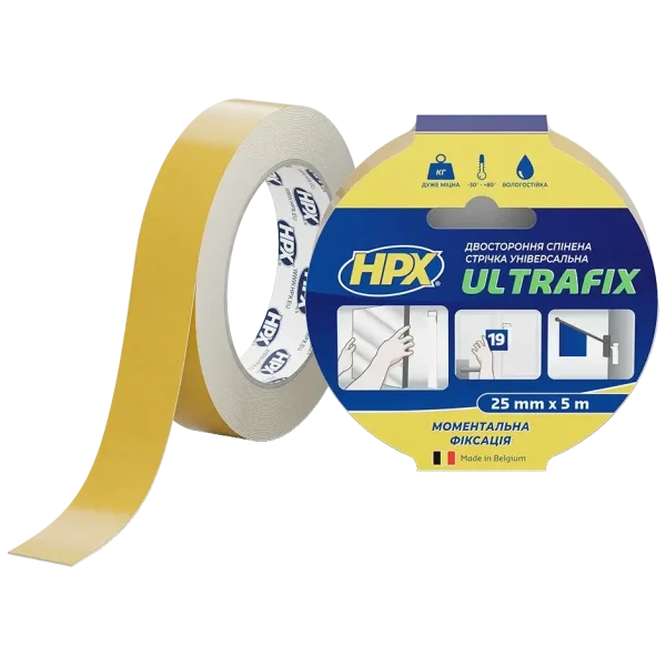Стрічка двохстороння HPX DSU2505 ULTRAFIX 25мм х 5м