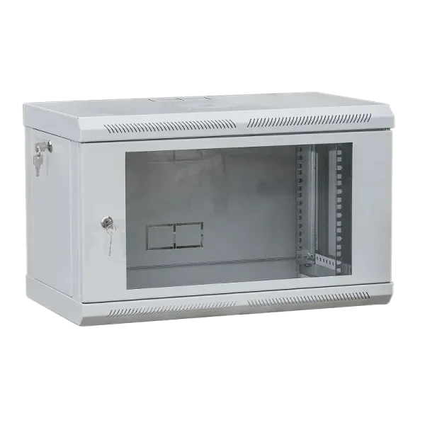Шафа телекомунікаційна 19", настінна 9U (505х600х600) двері акріл, сіра VAGO TC