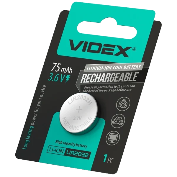 Акумулятор літієвий Videx LIR2032 BLISTER CARD
