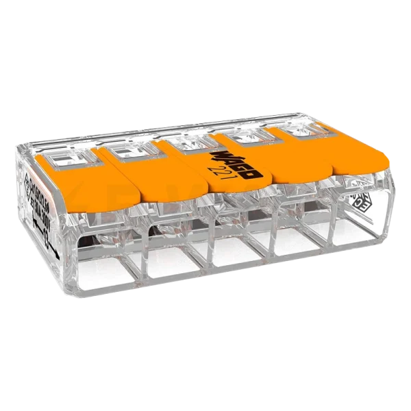 Клема Wago COMPACT 221-615 5-проводов 0,5-6мм2