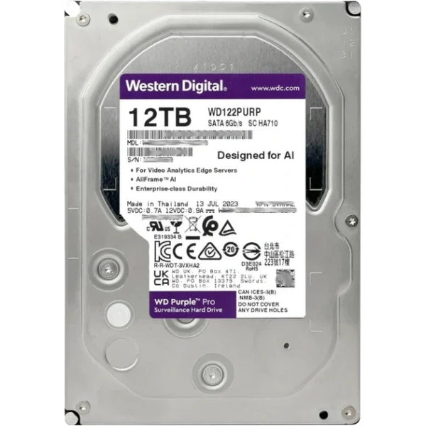Жорсткий диск внутрішній Western Digital WD122PURP 12Тб