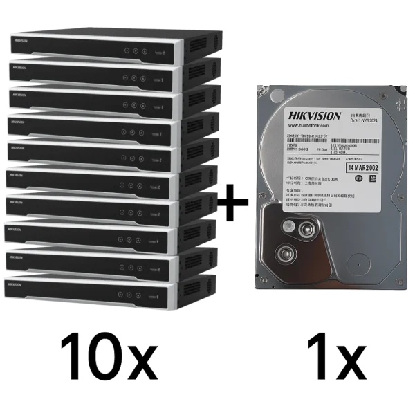Комплект Hikvision DS-7616NI-Q2(D) 10 шт + DS40HKVS-VX1