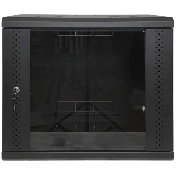 Шафа EServer 9U 600х500х503 скло, чорна