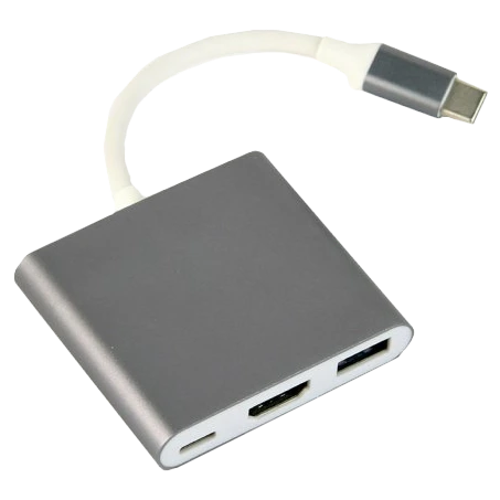 Адаптер-перехідник Cablexpert A-CM-HDMIF-02-SG USB-C на HDMI/USB 3.0/USB-C
