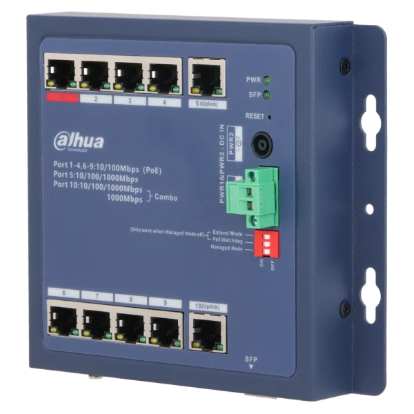 Комутатор 8 портів керований Dahua DH-CHS4110-8ET-90-F PoE