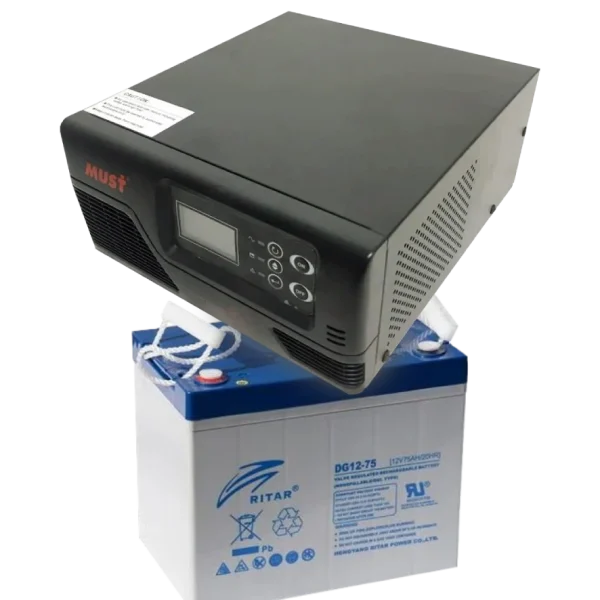 Комплект ДБЖ + АКБ MUST EP20-R600W + 12V 75Ah DG12-75