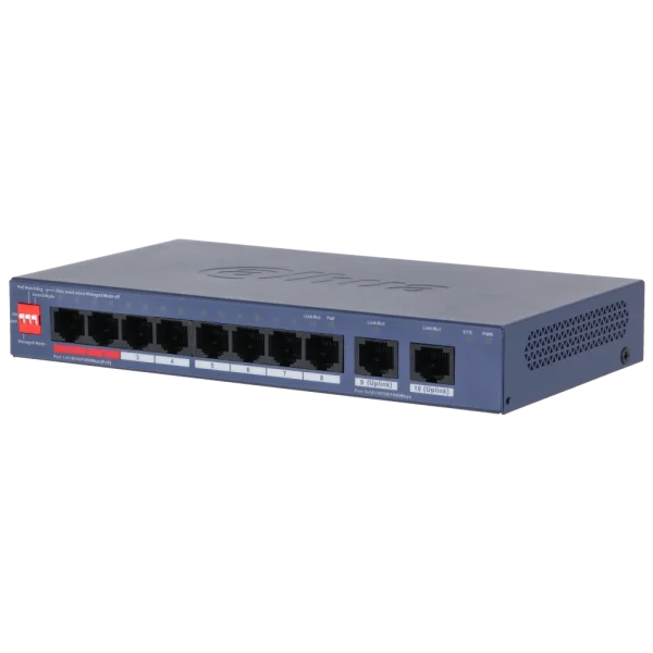 Комутатор 8 портів керований Dahua DH-CS4010-8GT-110-V2 PoE