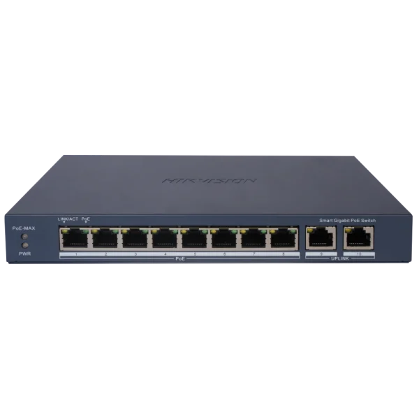 Комутатор 8 портів керований Hikvision DS-3E1510P-EIV2 POE