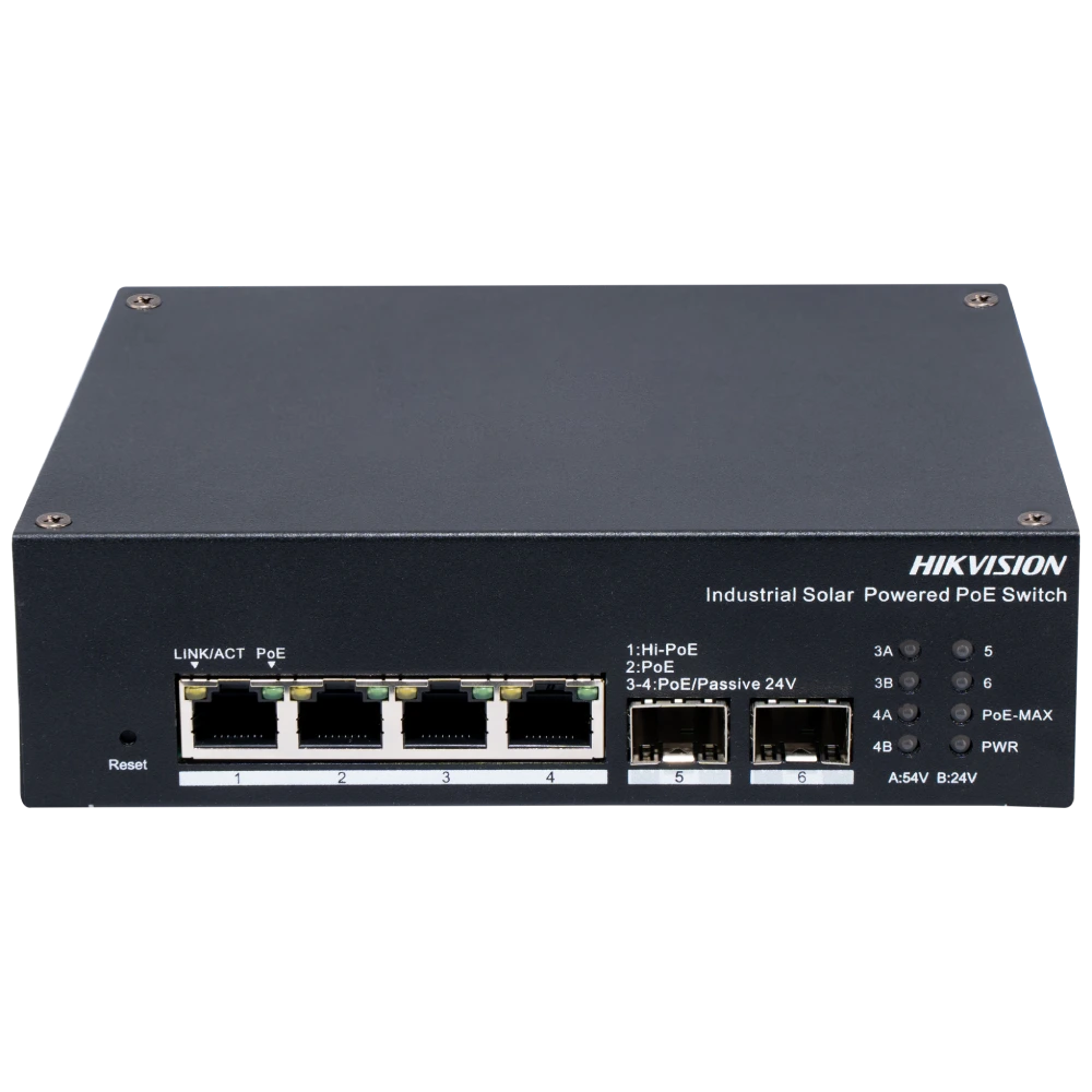 Комутатор 4 порти керований Hikvision DS-3T1506HP-EI-UPS PoE Комутатор 4 порти керований Hikvision DS-3T1506HP-EI-UPS PoE - Зображення 1