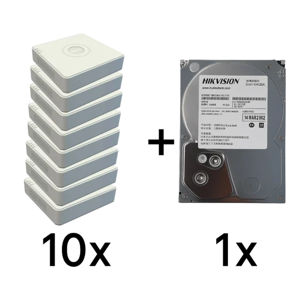 Комплект Hikvision DS-7108NI-Q1(D) 10 шт + DS20HKVS-VX1