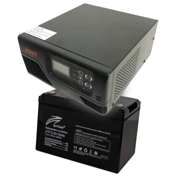 Комплект ДБЖ + АКБ MUST EP20-R600W + LFP12.8V100AH G24