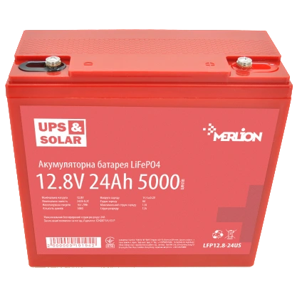 Літієва акумуляторна батарея Merlion LiFePO4 12.8В 24А•г