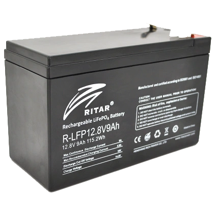 Літієва акумуляторна батарея Ritar LiFePO4 12.8В 9А•г